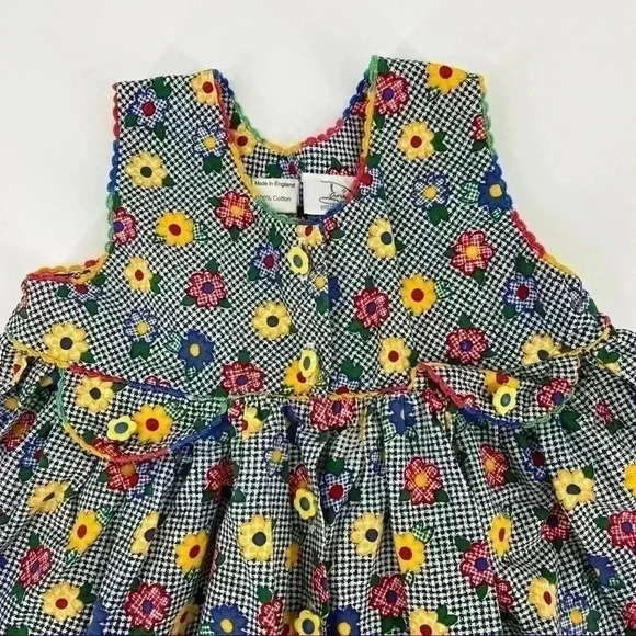 Dani Exclusive Design Toddler Girl Flowers Button Down Dress Size 12 Months - Picture 5 of 10